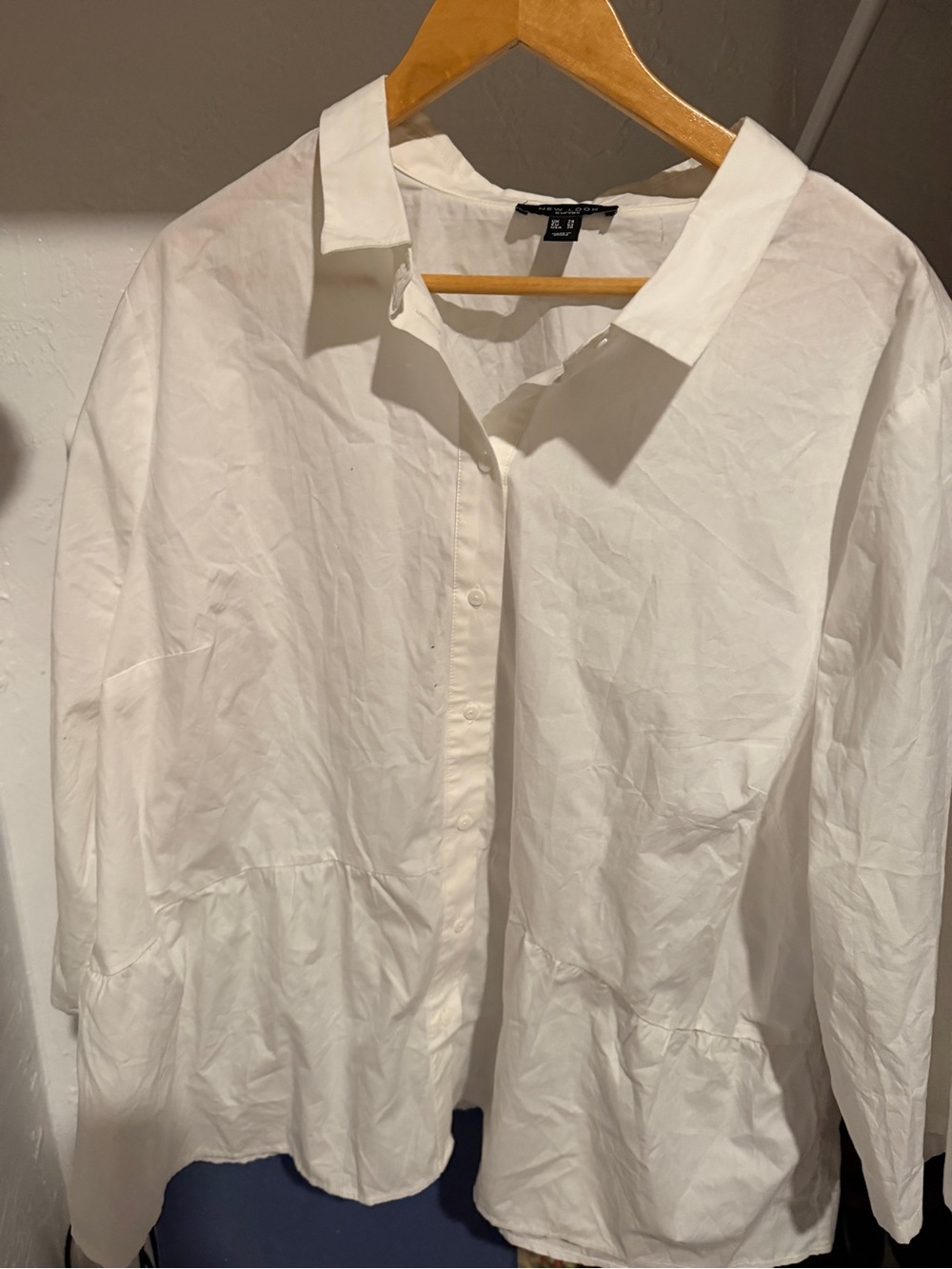 Ladies white collared shirt